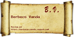 Berbecs Vanda névjegykártya